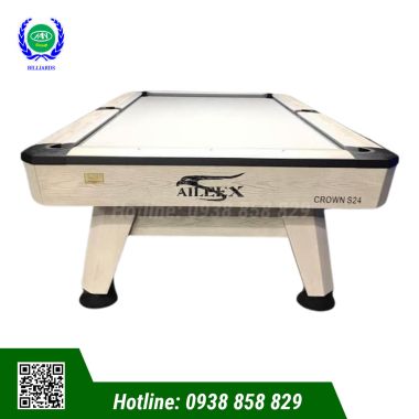 BÀN BIDA LỖ/POOL AILEEX CROWN S24 LUXURY NGỌC MỸ CHÍNH HÃNG - TRẮNG