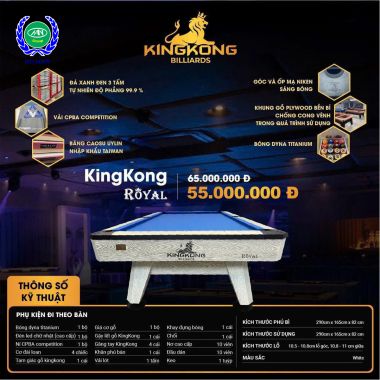 BÀN BIDA LỖ/POOL KINGKONG ROYAL