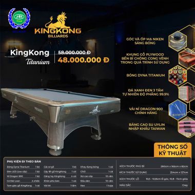 BÀN BIDA LỖ/POOL KINGKONG TITANIUM
