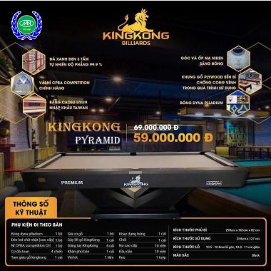 BÀN BIDA LỖ/POOL KINGKONG PYRAMID