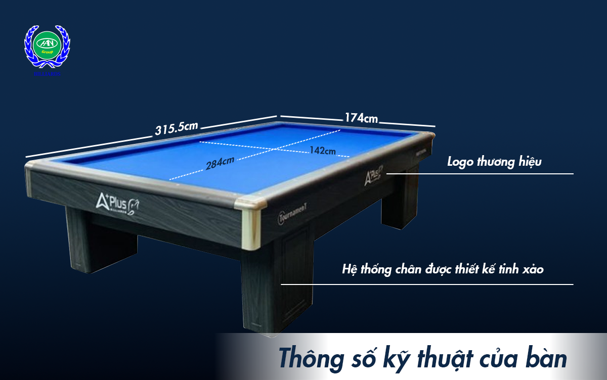 thông số bàn bida 3c aplus carom