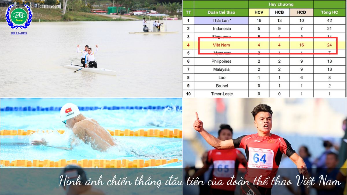Hình ảnh chiến thắng đầu tiên của đoàn thể thao Việt Nam