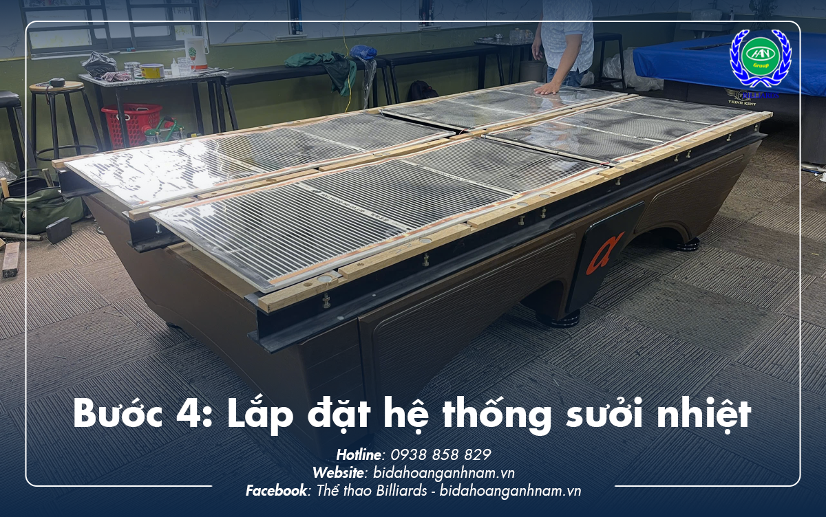 lắp đặt hệ thống sưởi nhiệt bàn bida 3c