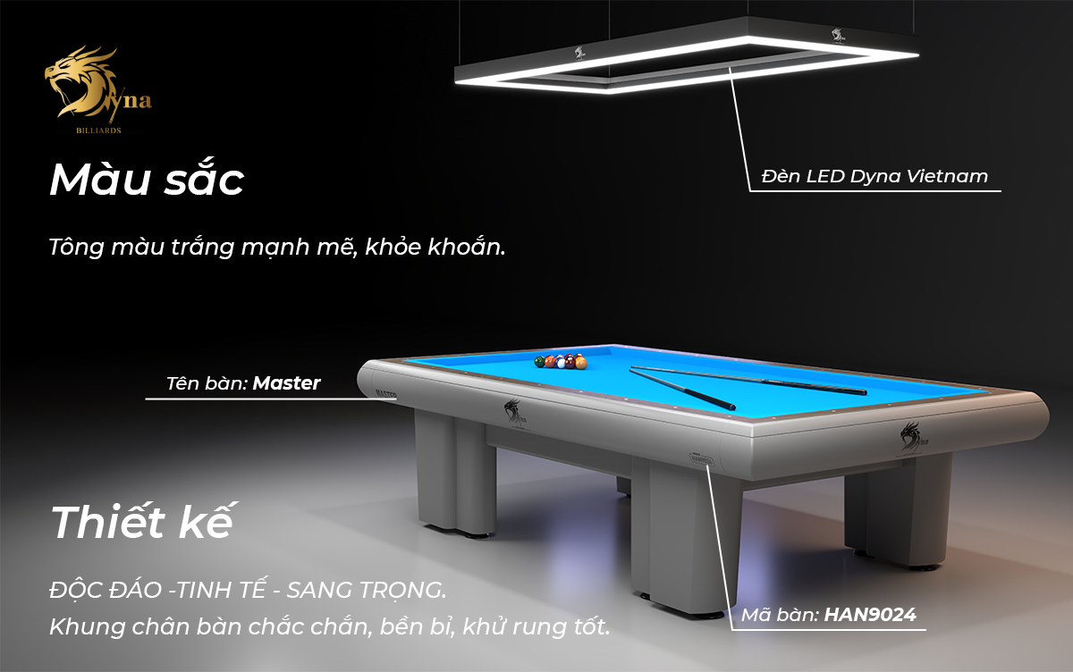 Thiết kế và màu sắc bàn bida 3C dyna