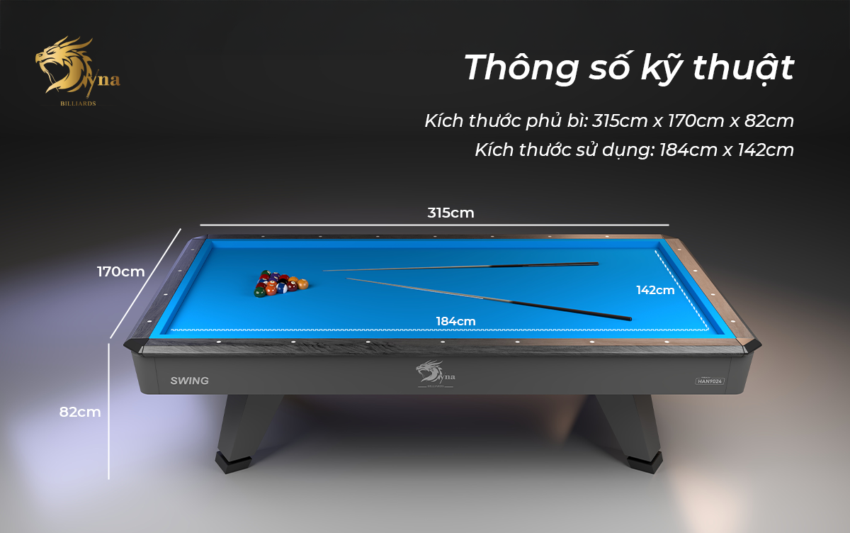 thông số kỹ thuật bàn bida 3C