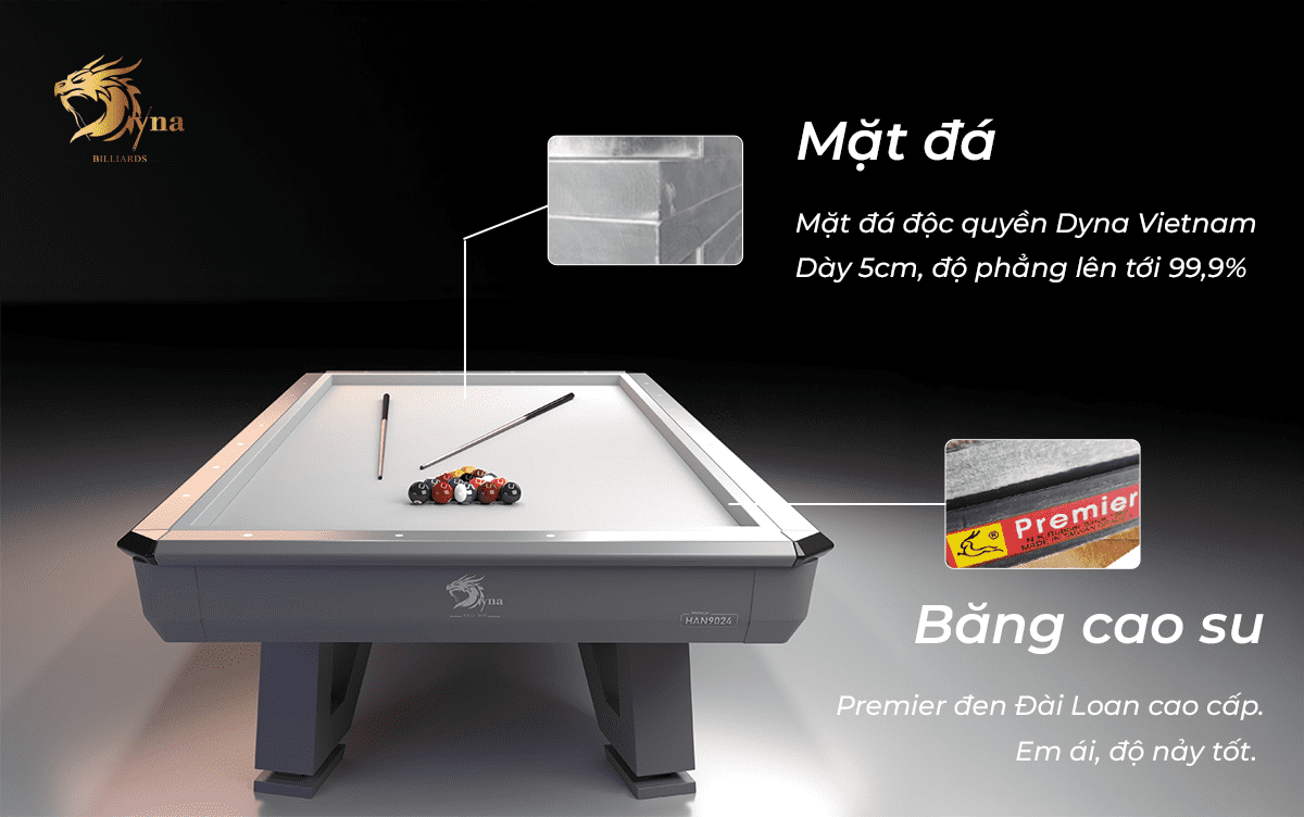 mặt đá và thành băng bàn bida líp