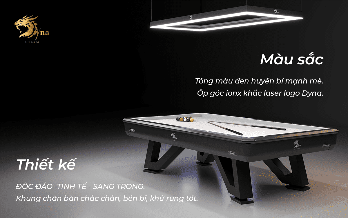 thiết kế và màu sắc bàn bida líp