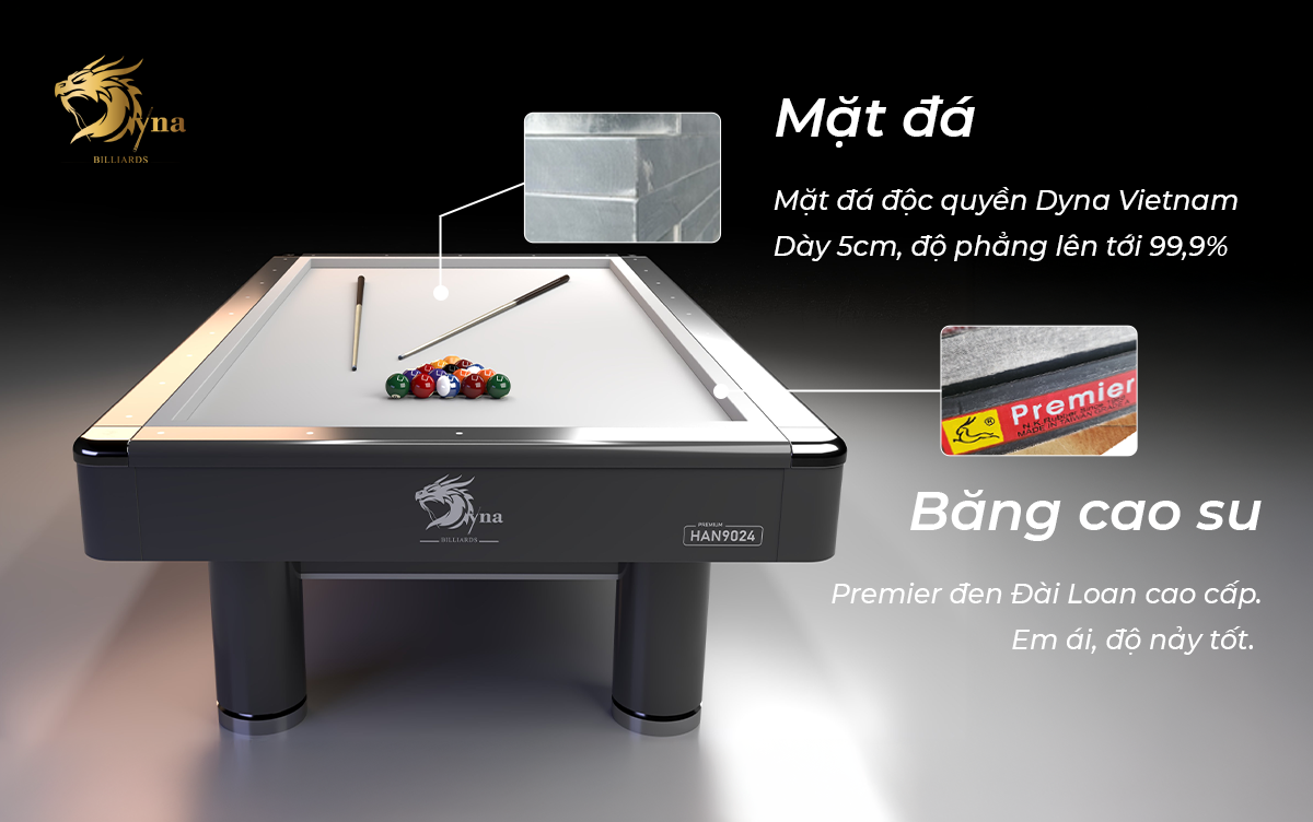 mặt đá và thành băng bàn bida líp