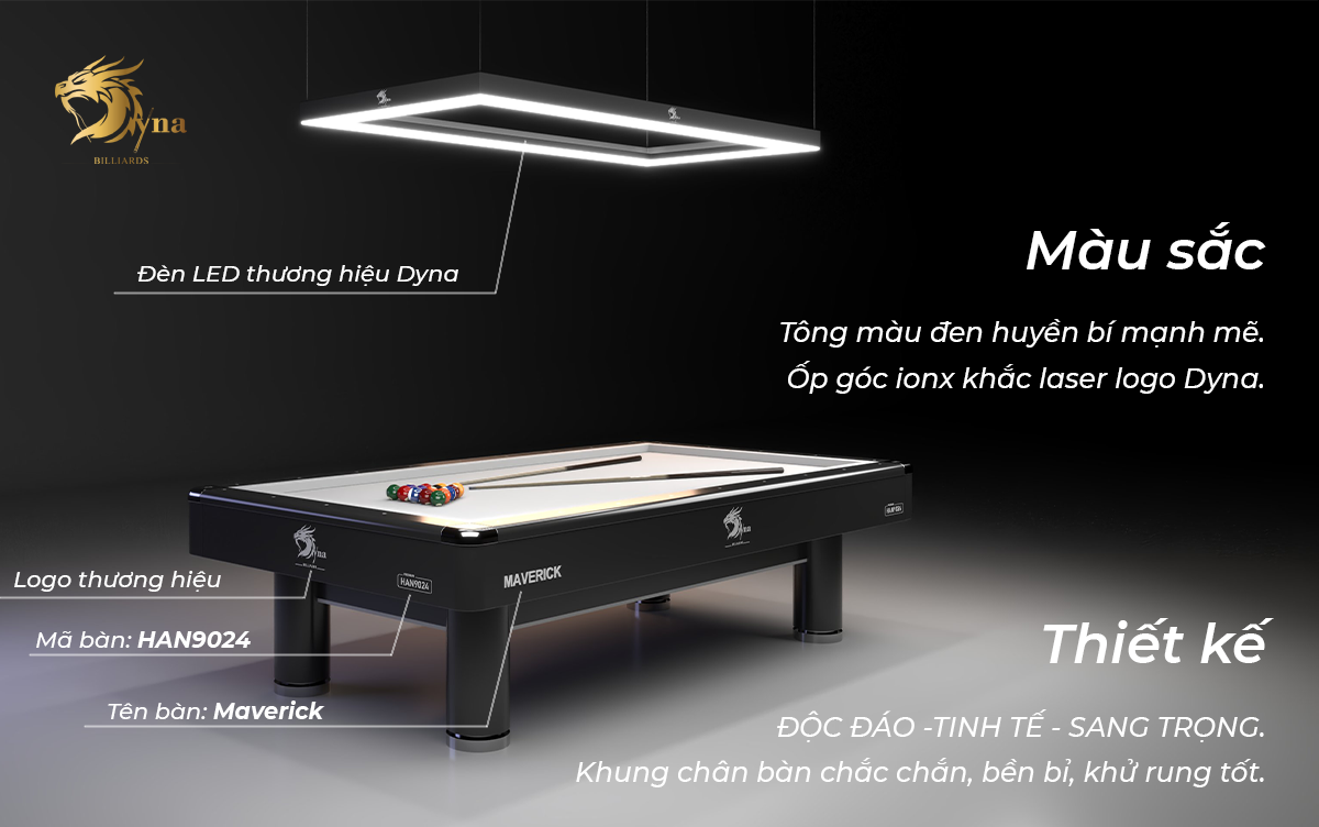 thiết kế và màu sắc bàn bida líp