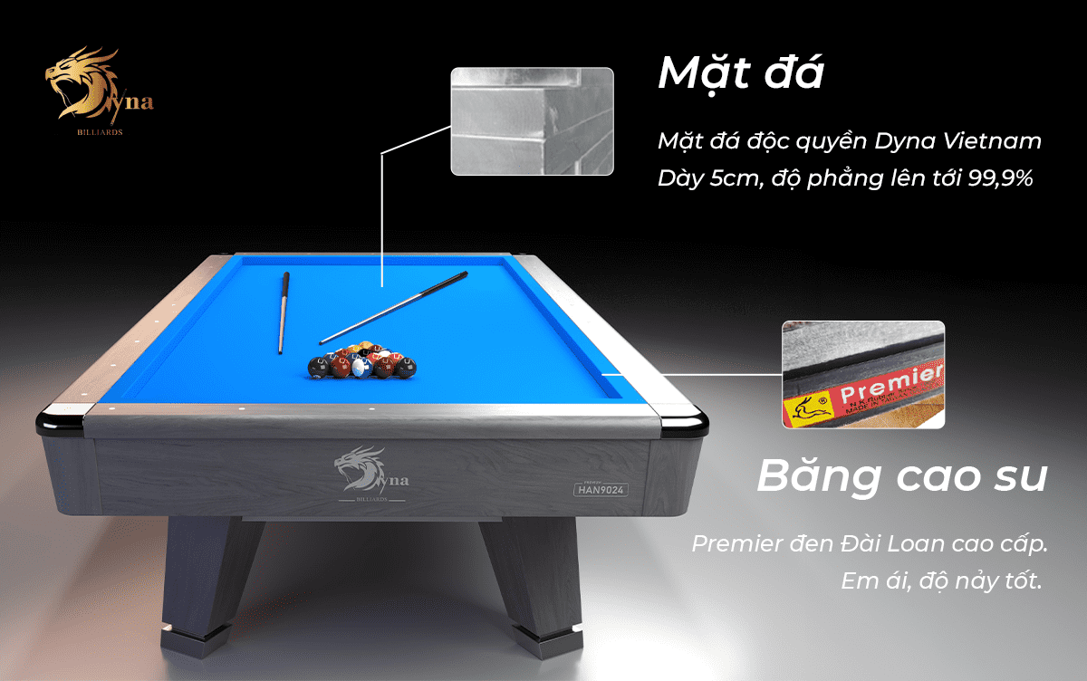 mặt đá và thành băng bàn bida líp