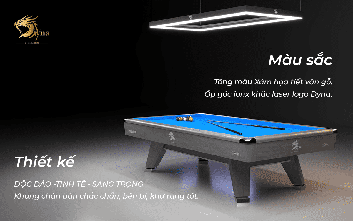 thiết kế và màu sắc bàn bida líp