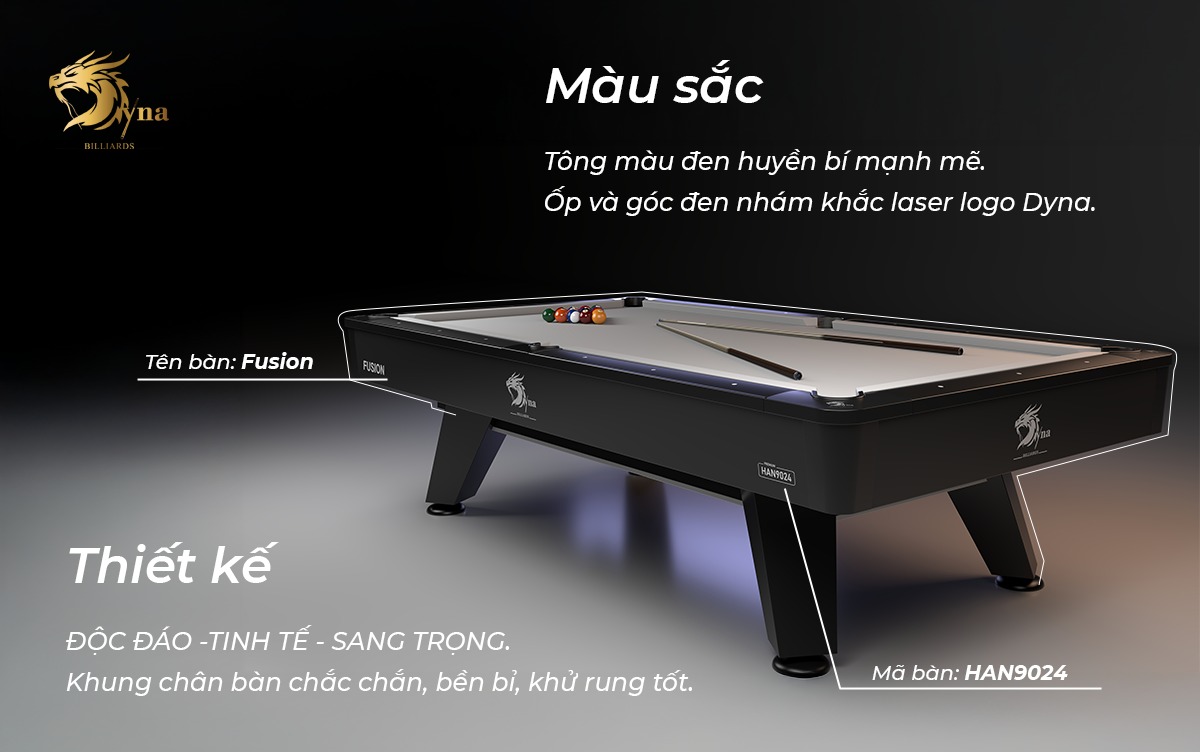 thiết kế và màu sắc bàn bida lỗ