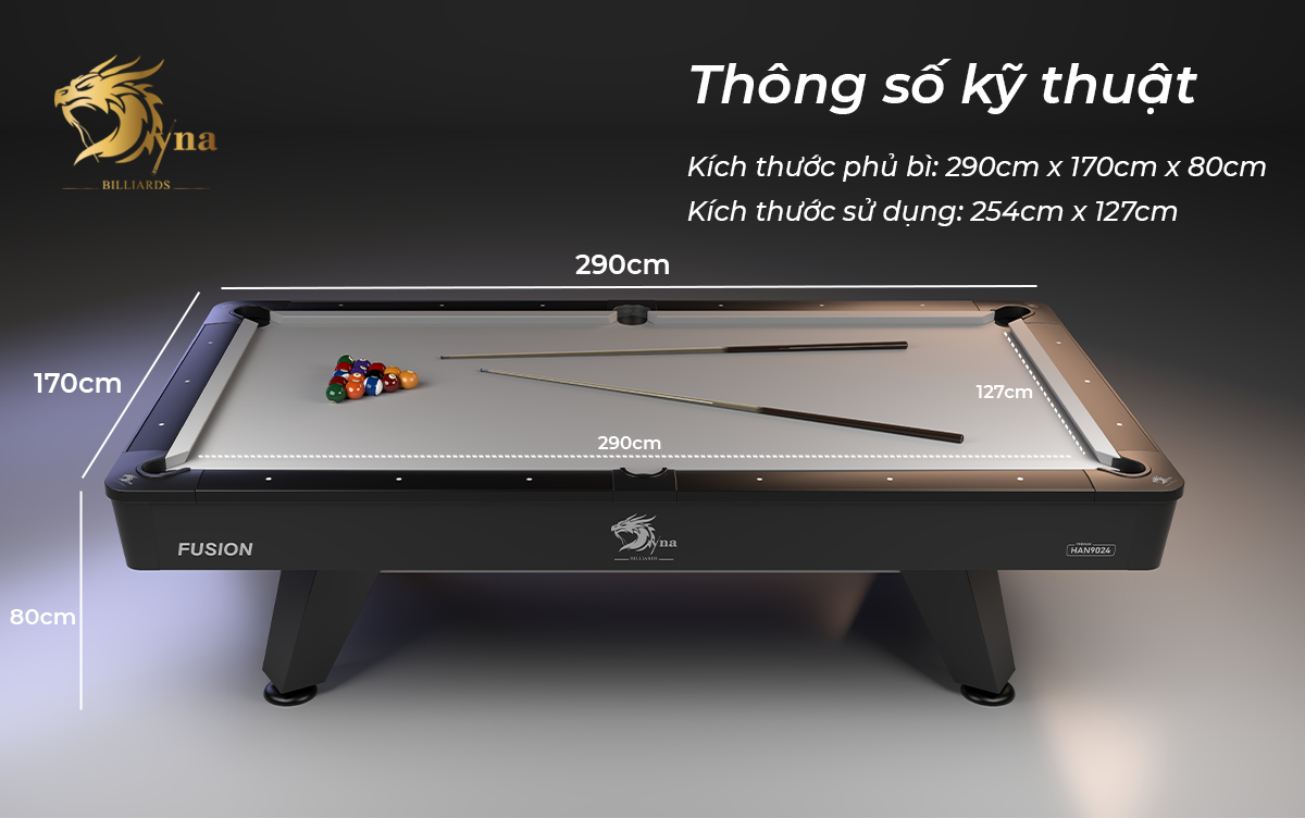 thông số kỹ thuật bàn bida