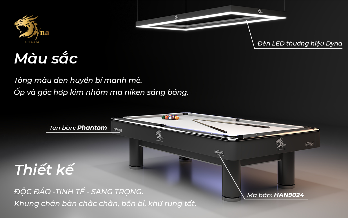 thiết kế và màu sắc bàn bida lỗ