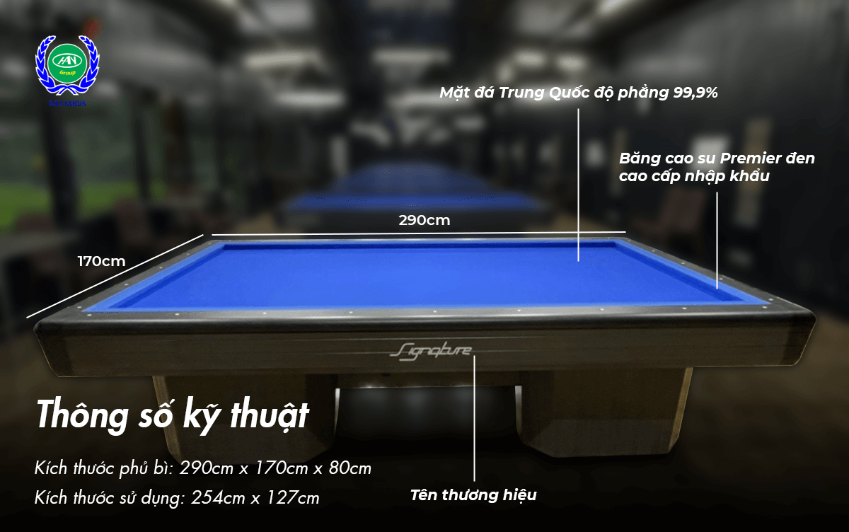 cấu tạo bàn bida líp signature