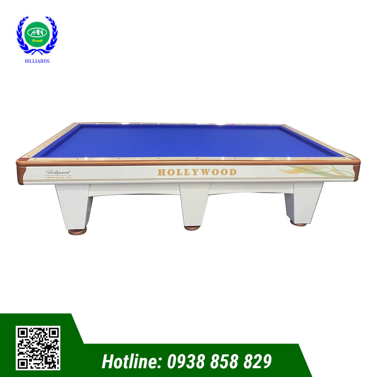 BÀN BIDA 3C/CAROM HOLLYWOOD OLYMPIQUE MÀU TRẮNG