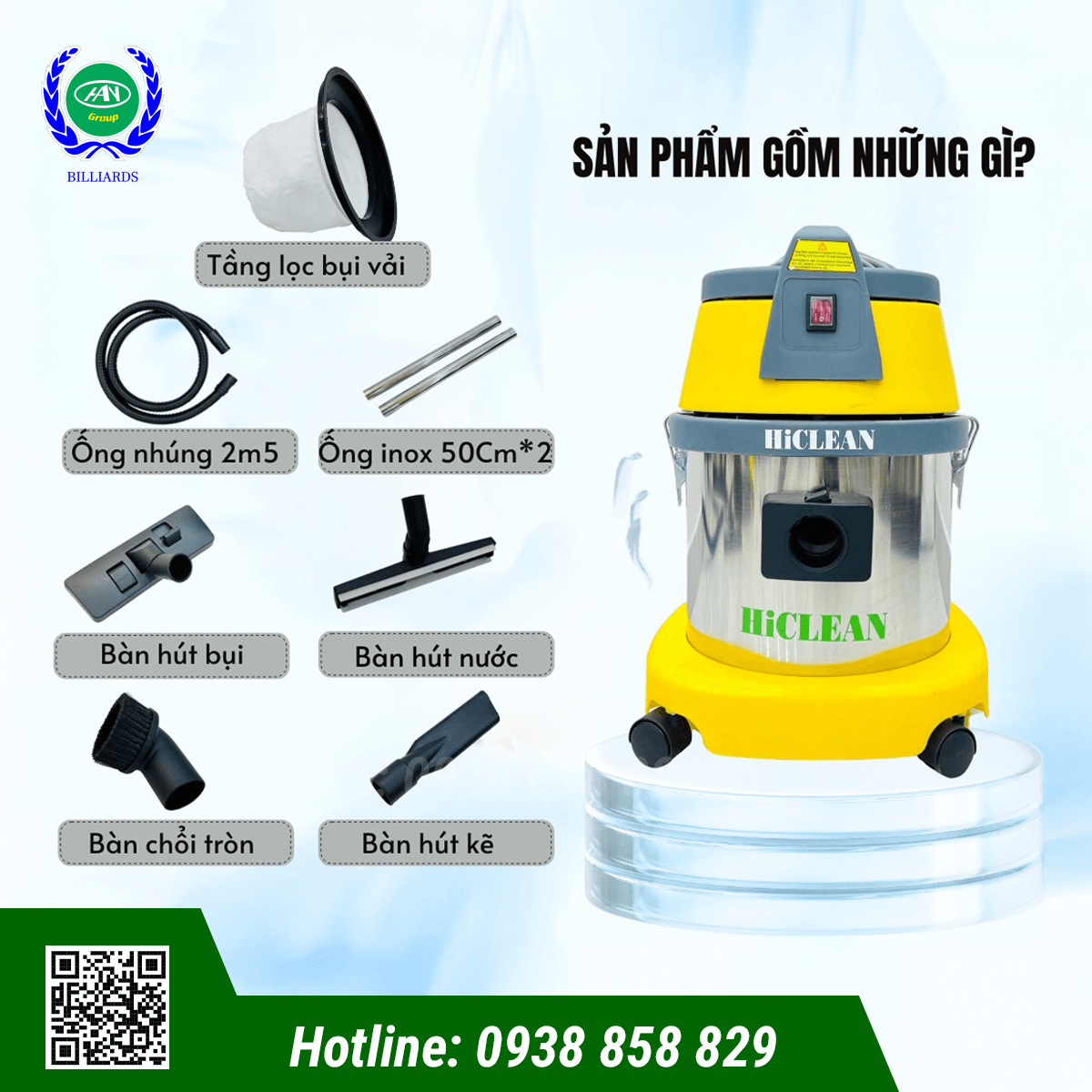 MÁY HÚT BỤI CÔNG NGHIỆP HICLEAN HC15