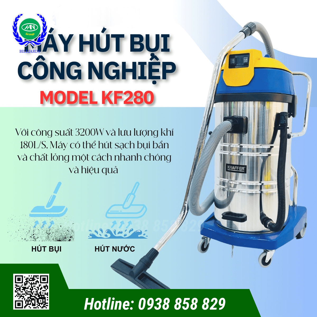 MÁY HÚT BỤI CÔNG NGHIỆP KRAFFER KF280